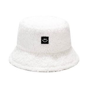 NWT Wool + Pepper Co. Fuzzy Smiley Bucket Hat